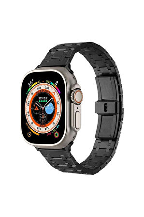 Apple Watch 7 45mm Uyumlu Krd-83 Metal Kordon Gold