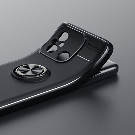 Xiaomi Redmi 12C Kılıf Zore Ravel Silikon Kapak-Siyah