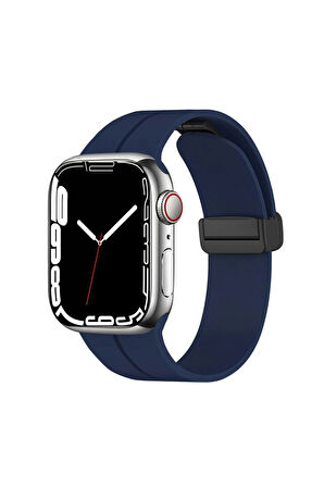 Apple Watch 7 41mm Uyumlu Krd-84 Uyumlu Kordon Lacivert