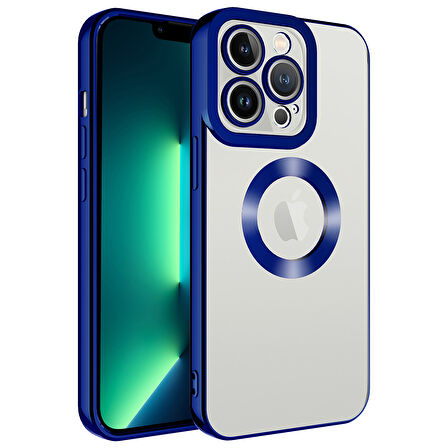 iPhone 11 Pro Uyumlu Kamera Korumalı Logo Gösteren Zore Omega Kılıf-Lacivert