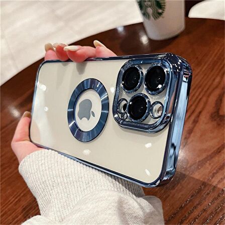 iPhone 11 Pro Logo Detaylı Kenarları Renkli Kamera Korumalı Luxury Omega Kılıf