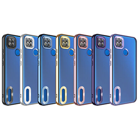 Xiaomi Redmi 9C Kılıf Kamera Korumalı Logo Gösteren Zore Omega Kapak-Lacivert