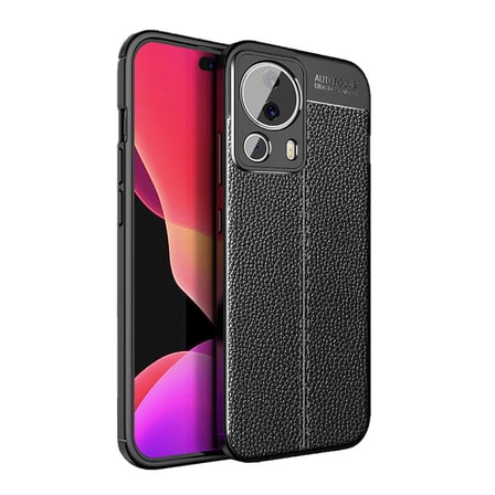 Xiaomi Mi 13 Lite Kılıf Deri Görünümlü Silikon Kamera Korumalı Üstün Koruma Alan Tech