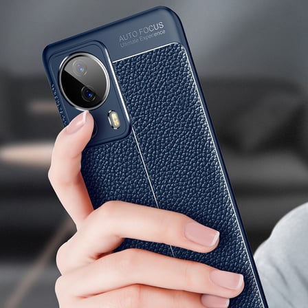 Xiaomi Mi 13 Lite Kılıf Deri Görünümlü Silikon Kamera Korumalı Üstün Koruma Alan Tech