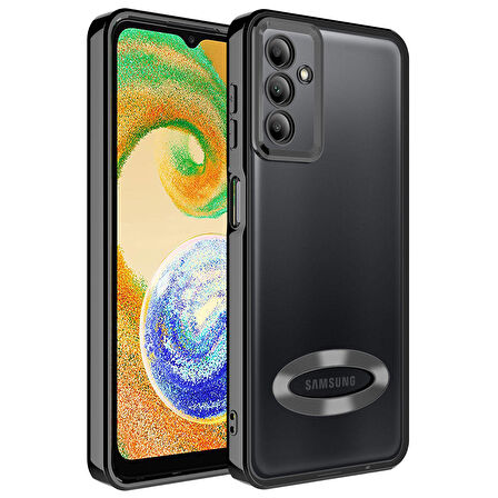 Galaxy A24 Uyumlu Kamera Korumalı Logo Gösteren Zore Omega Kapak-Siyah