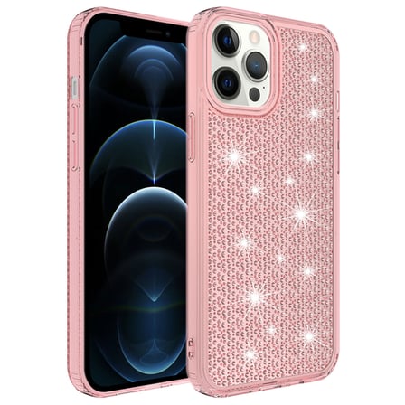 iPhone 12 Pro Max Uyumlu AirBagli Parlak Tasarımlı Zore Snow Kılıf-Pembe