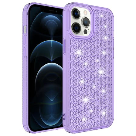 iPhone 12 Pro Max Uyumlu AirBagli Parlak Tasarımlı Zore Snow Kılıf-Mor
