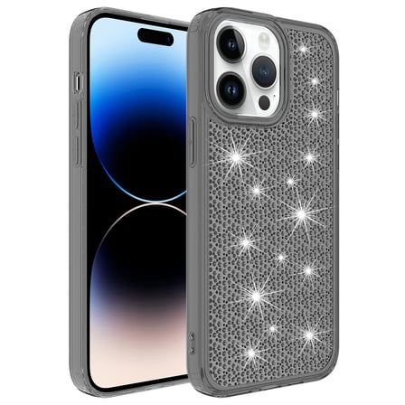 iPhone 14 Pro Uyumlu AirBagli Parlak Tasarımlı MKST Snow Kılıf-Siyah