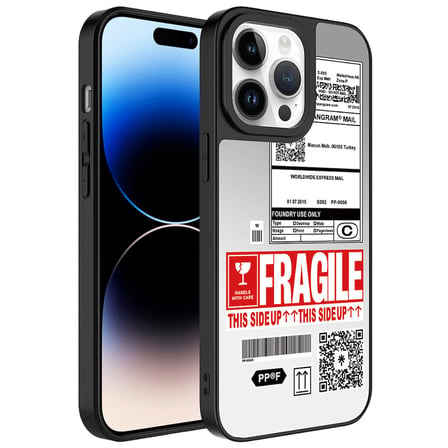 iPhone 14 Pro Max Uyumlu Aynalı Desenli Kamera Korumalı Parlak NRTK Mirror Kılıf-Fragile