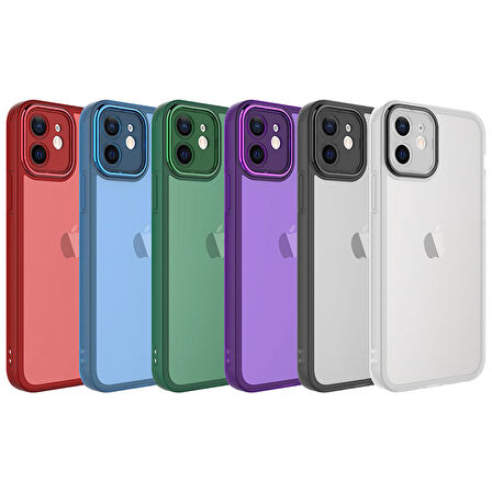 iPhone 11 Uyumlu Kamera Korumalı Transparan Zore Post Kılıf-Derin Mor