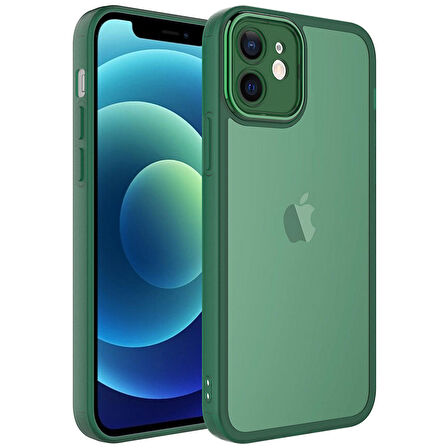 iPhone 11 Uyumlu Kamera Korumalı Transparan Zore Post Kapak-Koyu Yeşil