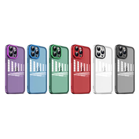 iPhone 12 Pro Max Uyumlu Kamera Korumalı Transparan Zore Post Kılıf-Kırmızı