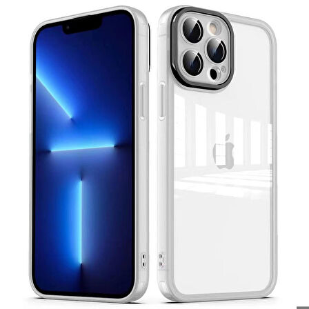 iPhone 13 Pro Max Uyumlu Kamera Korumalı Transparan Zore Post Kapak-Renksiz
