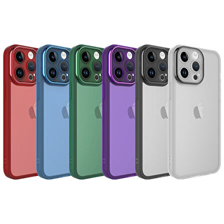 Apple iPhone 14 Pro Kılıf Kamera Korumalı Transparan Zore Post Kapak-Siyah