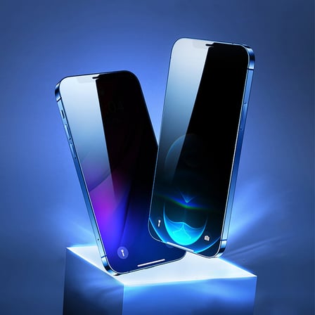 iPhone 14 MKST Kolay Uygulama Aparatlı 5D Magic Privacy Glass Hayalet Cam Ekran - Siyah