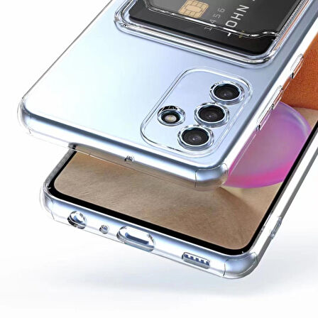 Galaxy A54 Uyumlu Kartlıklı Şeffaf Zore Setra Clear Silikon Kapak-Renksiz