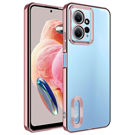Xiaomi Redmi Note 12 4G Kılıf Kamera Korumalı Logo Gösteren Omega Kılıf