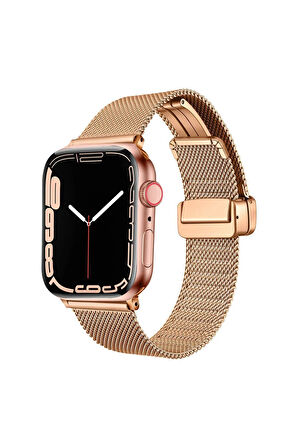 Apple Watch Ultra 49mm Uyumlu Krd-85 Metal Kordon-rose Gold