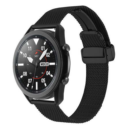 Gear S3 (22mm) Uyumlu KRD-85 22mm Metal Zore Kordon-Siyah