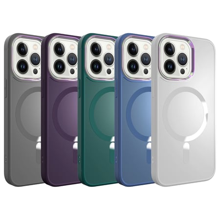 iPhone 12 Pro Max Uyumlu Magsafe Wireless Şarj Özellikli NRTK Stil Kılıf-Derin Mor