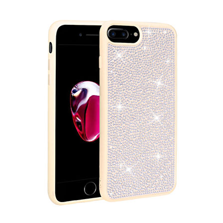 iPhone 7 Plus Kılıf Parlak Taşlı Tasarım Zore Ston Kapak -89007