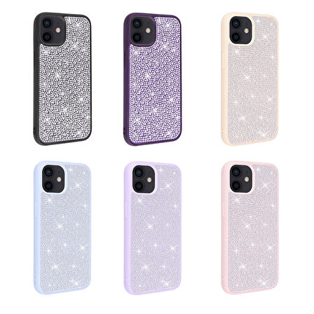 iPhone 11 Uyumlu Parlak Taşlı Tasarım Zore Ston Kılıf-Pembe