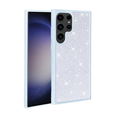 Galaxy S23 Ultra Uyumlu Parlak Taşlı Tasarım Zore Ston Kılıf-Mavi Açık
