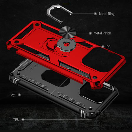 Xiaomi Redmi 12C Kılıf Kamera Koruyucu Manyetik Standlı Tank Koruma Novatech