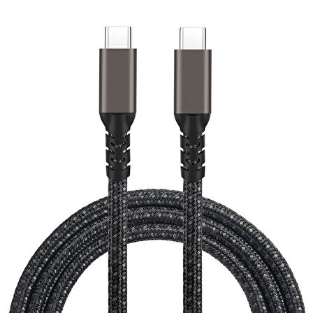 Siyah 2.Jenerasyon Type-C to Type-C USB3.2 PD Data Kablosu 100W 20Gbps 4K@60Hz 0.5 Metre-Zore