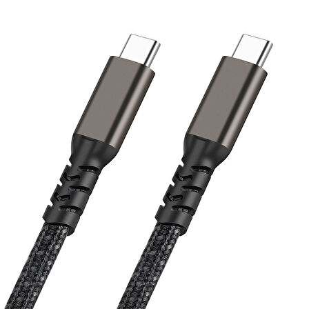 Siyah 2.Jenerasyon Type-C to Type-C USB3.2 PD Data Kablosu 100W 20Gbps 4K@60Hz 1 Metre-Zore