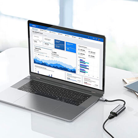 Siyah QG04 Type-C to RJ45 Ethernet Dönüştürücü Kablo 1024Mbps 22cm-Zore