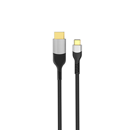 Gri QG08 8K 60 Hz Görüntü Kalitesi Type-C to Display Port Kablo 1.8m-Zore