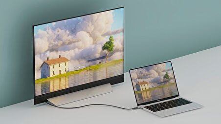 Gri QG08 8K 60 Hz Görüntü Kalitesi Type-C to Display Port Kablo 1.8m-Zore