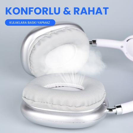 ​NRTK P9 Hi-Fi Ses Kalitesi Ayarlanabilir ve Katlanabilir Kulak Üstü Bluetooth Kulaklık-Beyaz