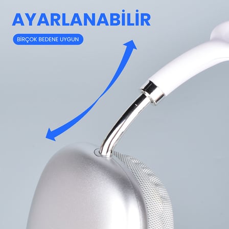 ​NRTK P9 Hi-Fi Ses Kalitesi Ayarlanabilir ve Katlanabilir Kulak Üstü Bluetooth Kulaklık-Beyaz