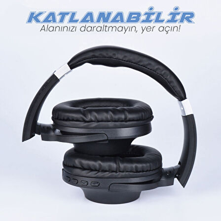 Zore BT850 Ayarlanabilir ve Katlanabilir 90 Derece Dönebilen Kulak Üstü Bluetooth Kulaklık-Krem