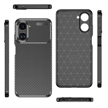Realme 10 4G Kılıf Karbon Görünümlü Silikon Kamera Korumalı Üstün Koruma Nourth