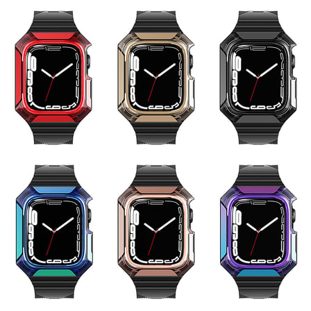 Watch 7 41mm Uyumlu KRD-88 Sert PC Kasa Koruyuculu Uyumlu NRTK Kordon-Mor
