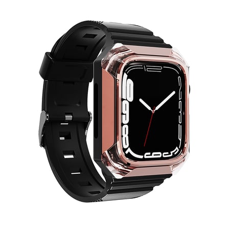 Watch 44mm Uyumlu KRD-88 Sert PC Kasa Koruyuculu Uyumlu Zore Kordon-Mavi