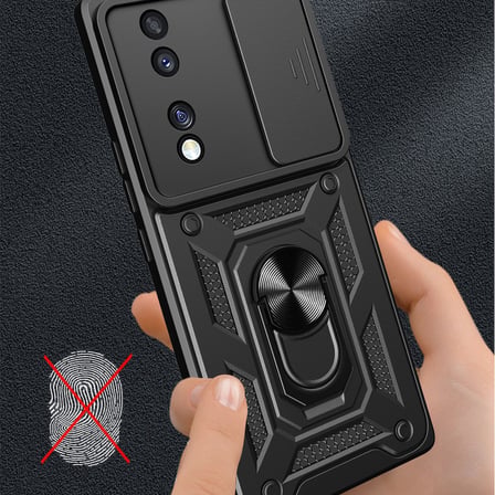 Honor 70 Kılıf Sürgülü Kamera Koruyucu Manyetik Standlı Tank Koruma Novatech