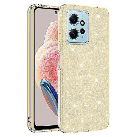 Xiaomi Redmi Note 12 4G Kılıf Zore Shining Silikon-Gold