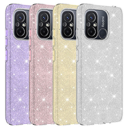 Xiaomi Redmi 12C Kılıf Zore Shining Silikon-Gümüş