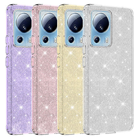 Xiaomi Mi 13 Lite Kılıf Zore Shining Silikon-Pembe