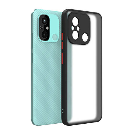 Xiaomi Redmi 12C Kılıf Zore Hux Kapak-Siyah