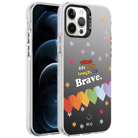 iPhone 12 Pro Uyumlu Desenli NVTH Silver Sert Kılıf-Kalp