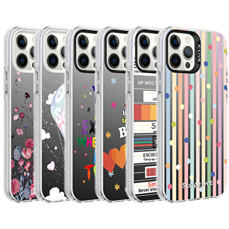Apple iPhone 12 Pro Kılıf Desenli Zore Silver Sert Kapak-Çiçek