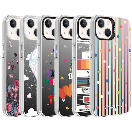 iPhone 14 Uyumlu Desenli NRTK Silver Sert Kılıf-Kalp