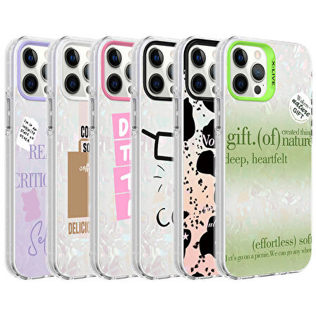 iPhone 12 Pro Uyumlu Mermer Desenli Zore Marbello Kapak-Pembe