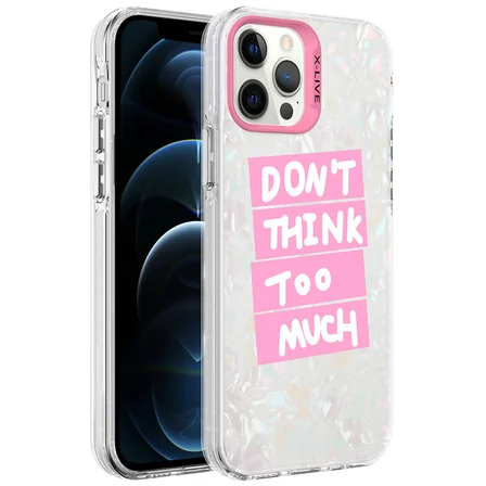 iPhone 12 Pro Uyumlu Mermer Desenli NRTK Marbello Kılıf-Pembe