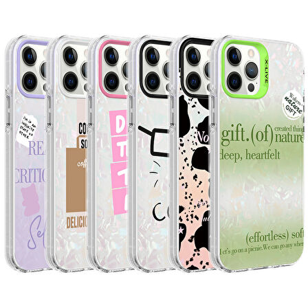 iPhone 12 Pro Uyumlu Mermer Desenli Zore Marbello Kılıf-Pembe